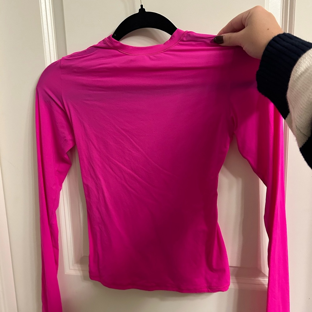 SKIMS Hot Pink Long Sleeve Tee